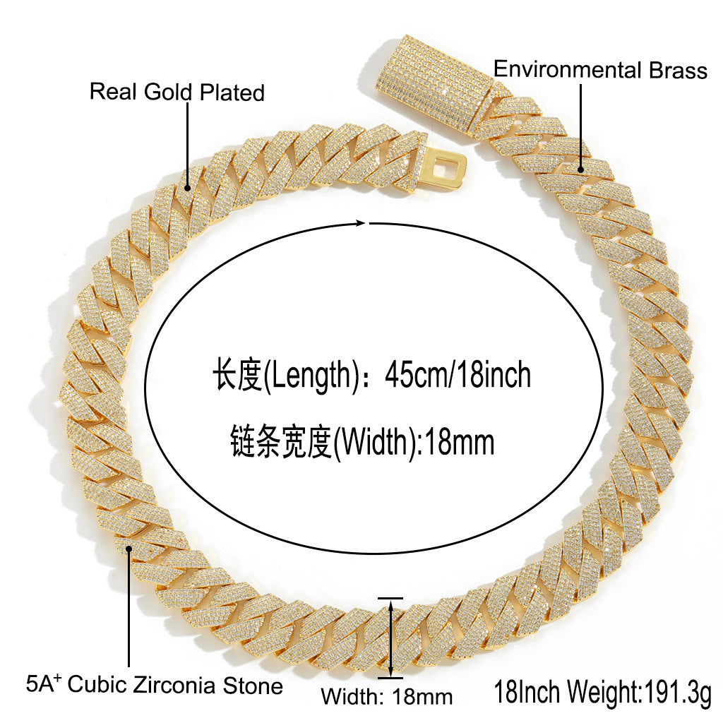 Hip Hop Vintage Cuban Link Copper Necklace for Men