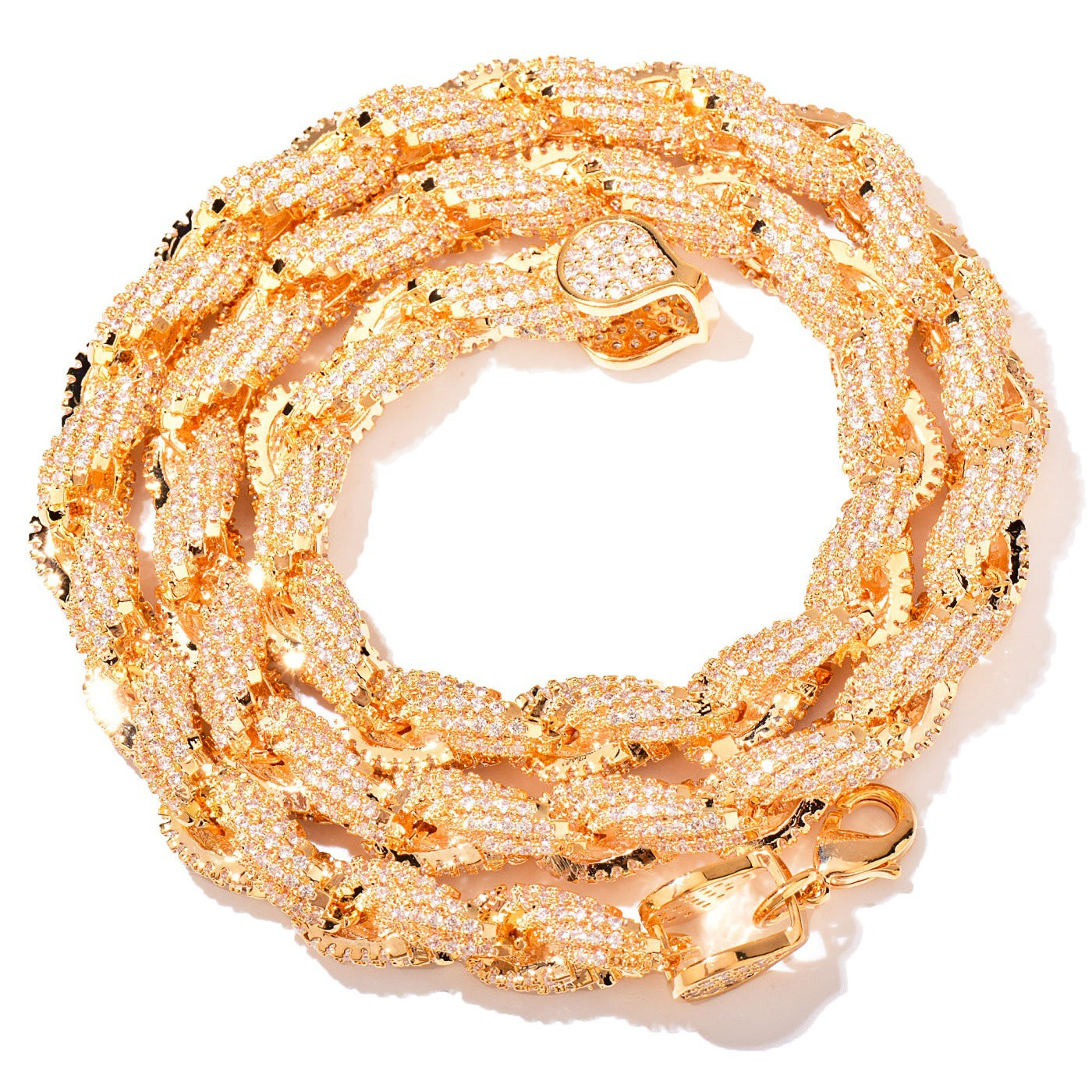 Iced Out Leaf Link Chain Necklace Unisex
