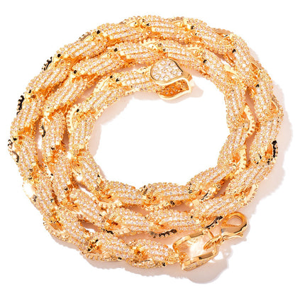 Iced Out Leaf Link Chain Necklace Unisex