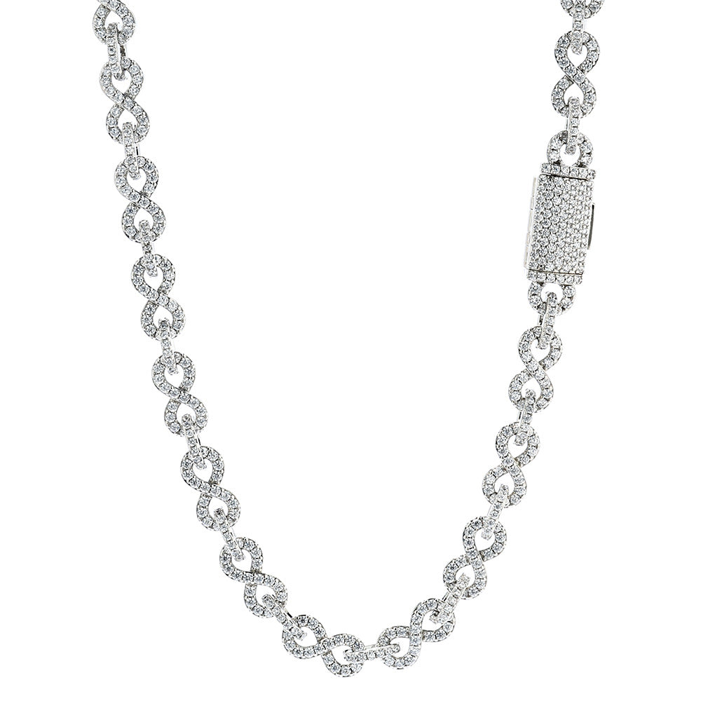 8 mm CZ Figure-Eight Link Hip Hop Necklace or Bracelet with Copper Base - CHA214 product image