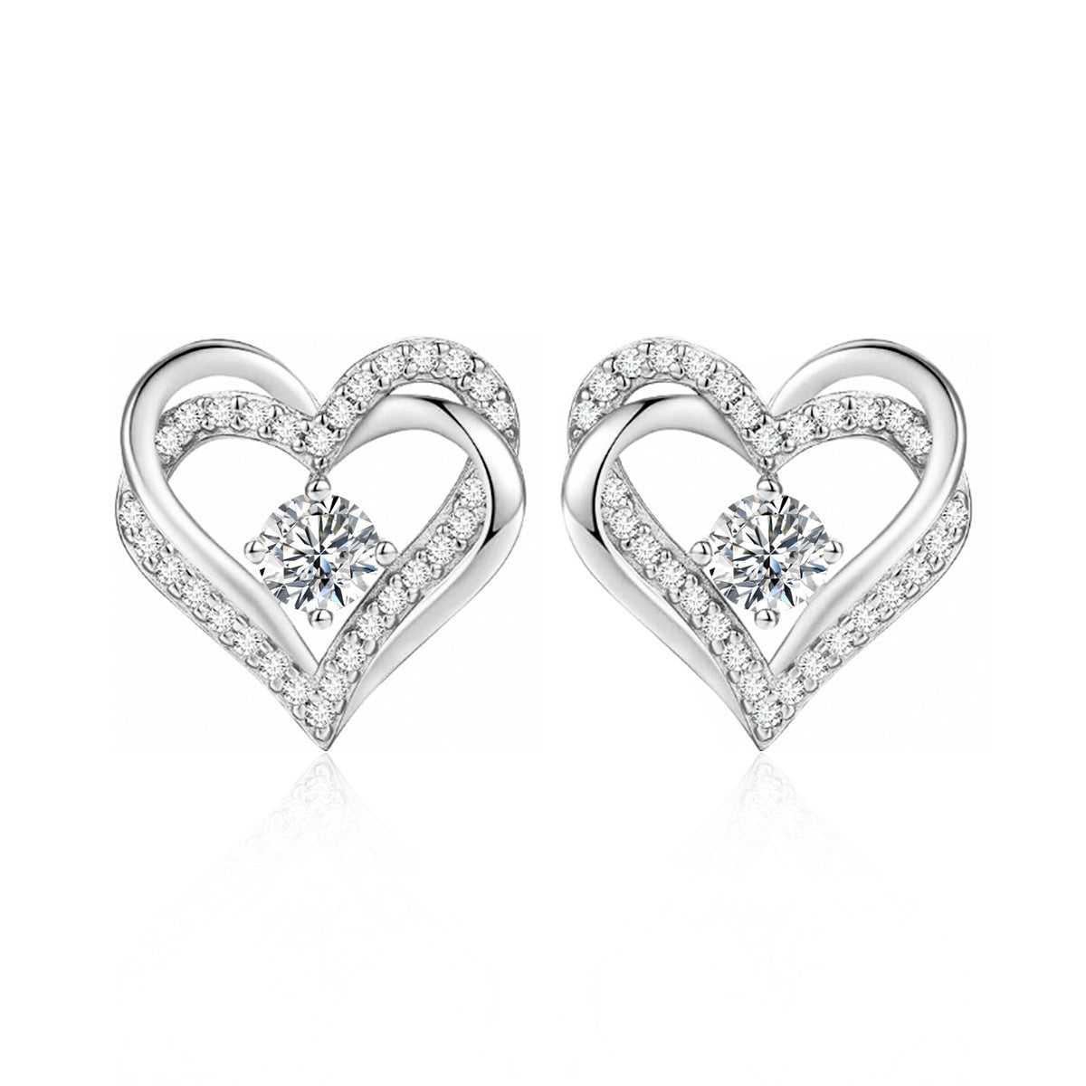 Moissanite Heart Pendant Necklace with “I Love You for Always and Forever” Engraving, 18K Gold Plated product image