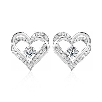Moissanite Heart Pendant Necklace with “I Love You for Always and Forever” Engraving, 18K Gold Plated