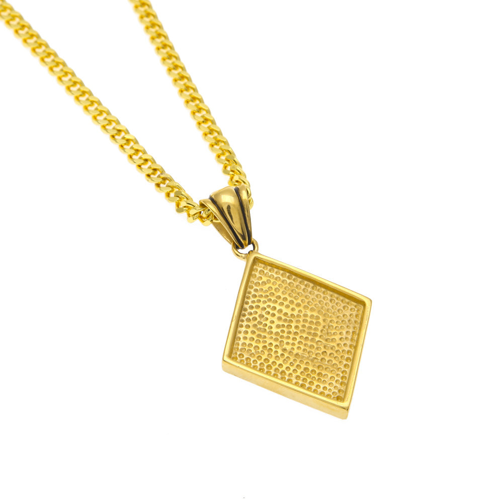 Gold Tone Number Pendant Necklace with 5mm Cuban Chain – Unisex Hip Hop Statement Chain product image