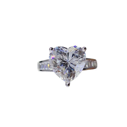 Heart Cut Moissanite Ring for Women, Halo-Style Engagement Ring, 1 Carat 2 Carat 3 Carat 5 Carat Promise Ring