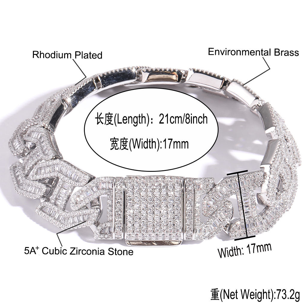 Hip Hop Fashion Cubic Zirconia Necklace for Men