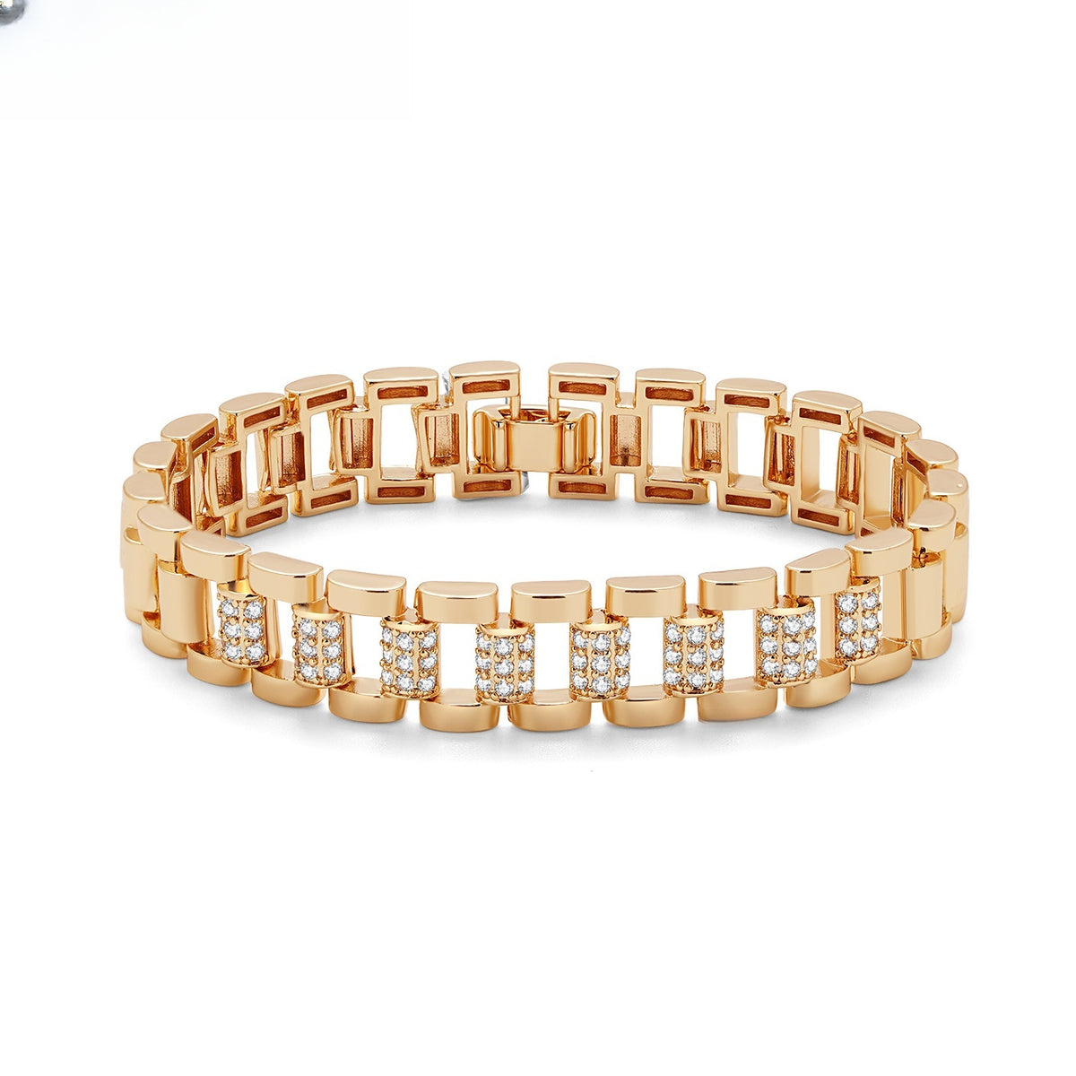 Rectangular Link Watch Band Bracelet for Women Elegant Statement Jewelry product image