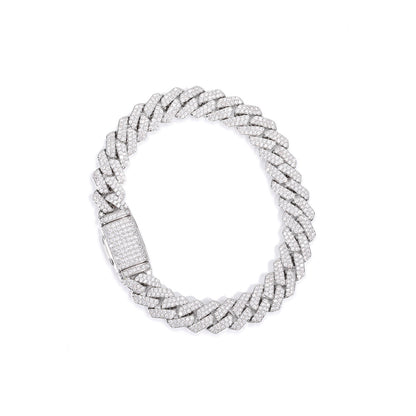Iced Out Cuban Link Bracelet 10MM Unisex Copper Cubic Zirconia Hip Hop Chain Bracelet