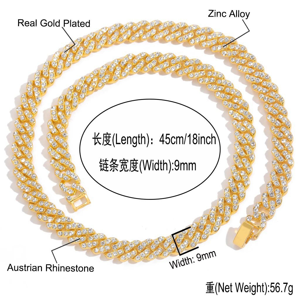 Hip Hop Cuban Link Alloy Necklace for Men