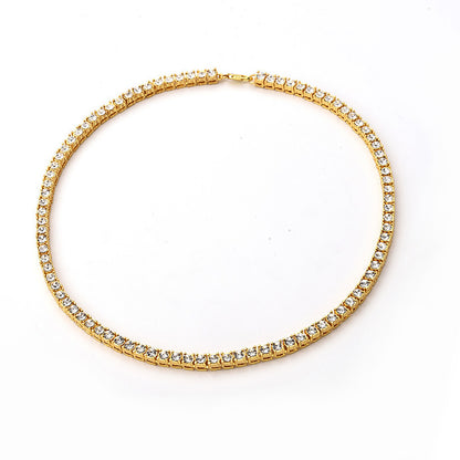Hip Hop Tennis Chain Alloy Necklace for Men