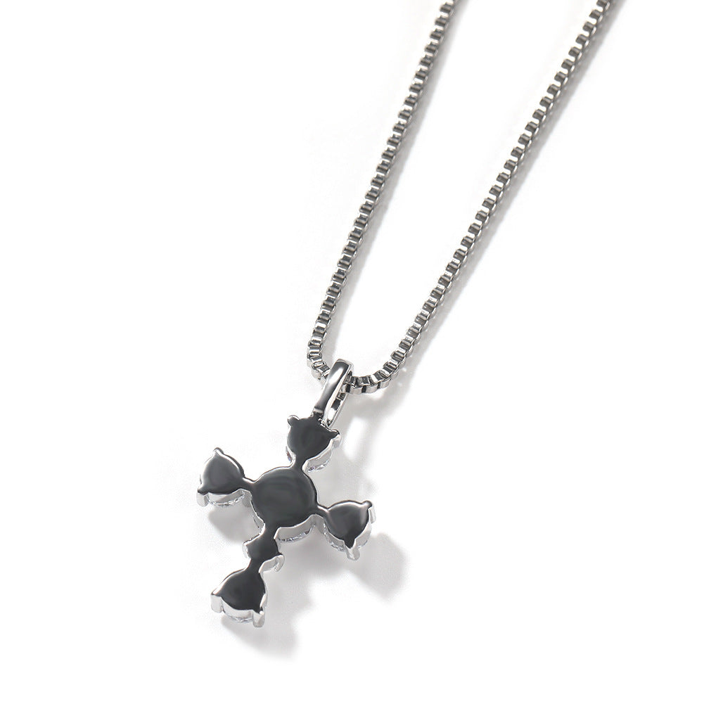 Sterling Silver Cross Pendant Necklace for Women - Gold Plated or Silver Tone CZ Statement Chain Necklace