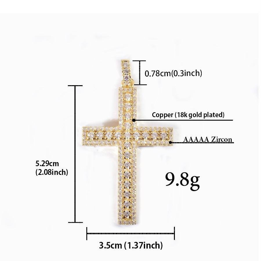 Iced Out Cross Pendant Necklace