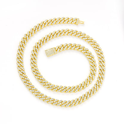 8MM Iced Out Cuban Link Chain Bracelet or Necklace, Zirconia, Unisex
