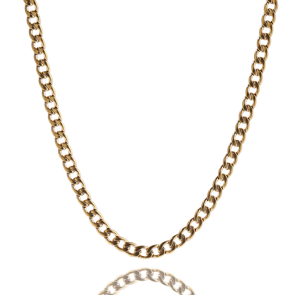 Unisex Cuban Link Chain Necklace Adjustable Hip Hop Pendant Chain in Gold, Silver & Rose Gold