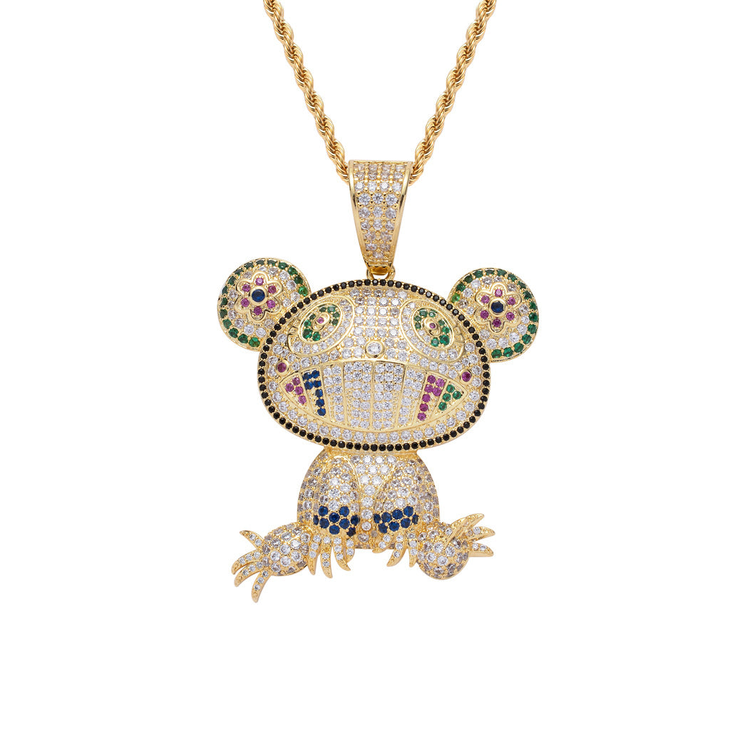Hip Hop Fashion Cubic Zirconia Pendant Necklace for Men and Women