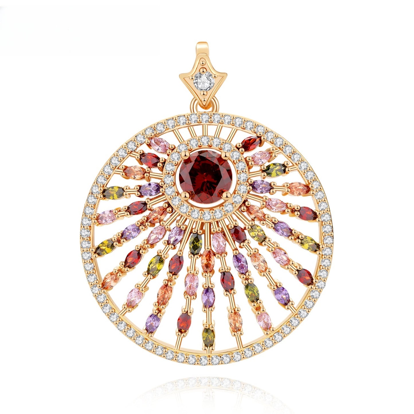 Exotic Sunburst Pendant Necklace for Women