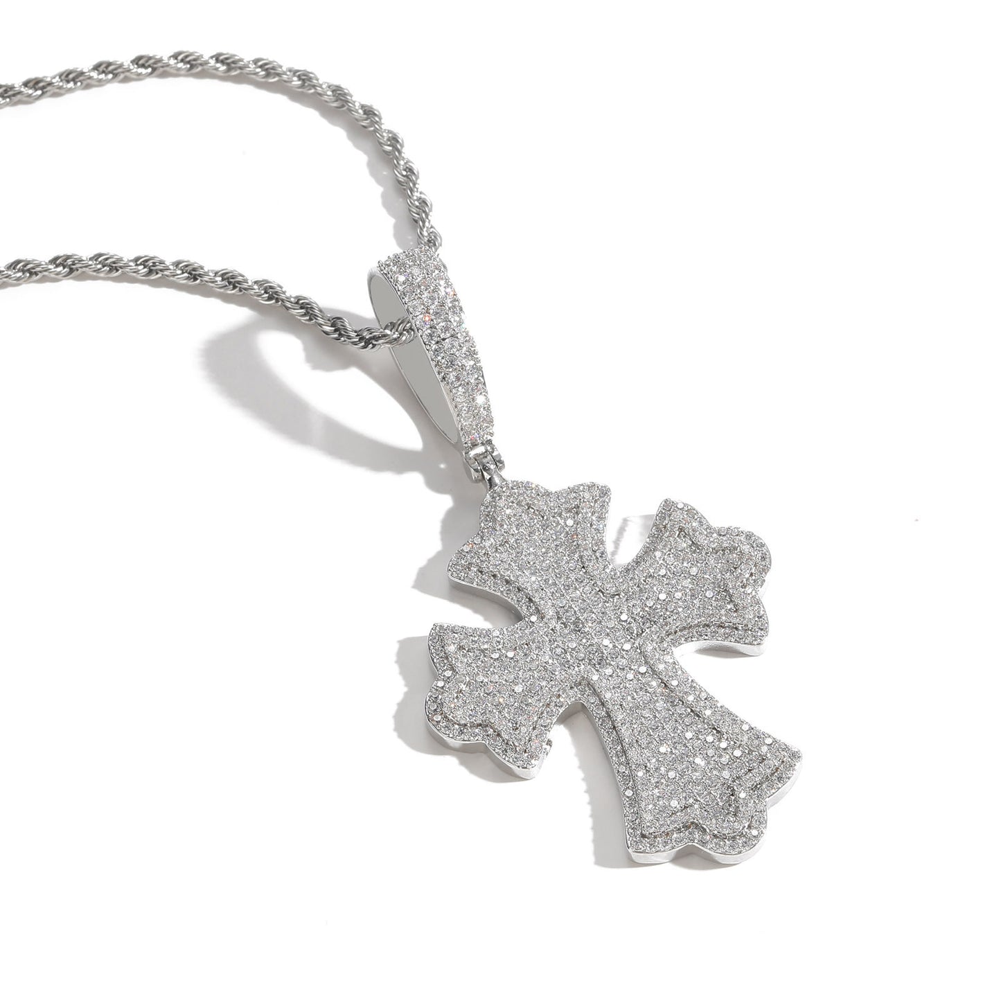 Hip Hop Minimalist Cross Copper Pendant Necklace for Men and Women