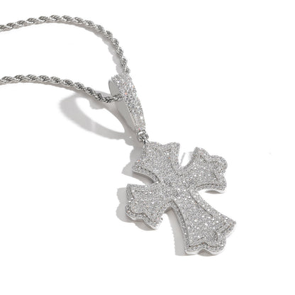 Hip Hop Minimalist Cross Copper Pendant Necklace for Men and Women