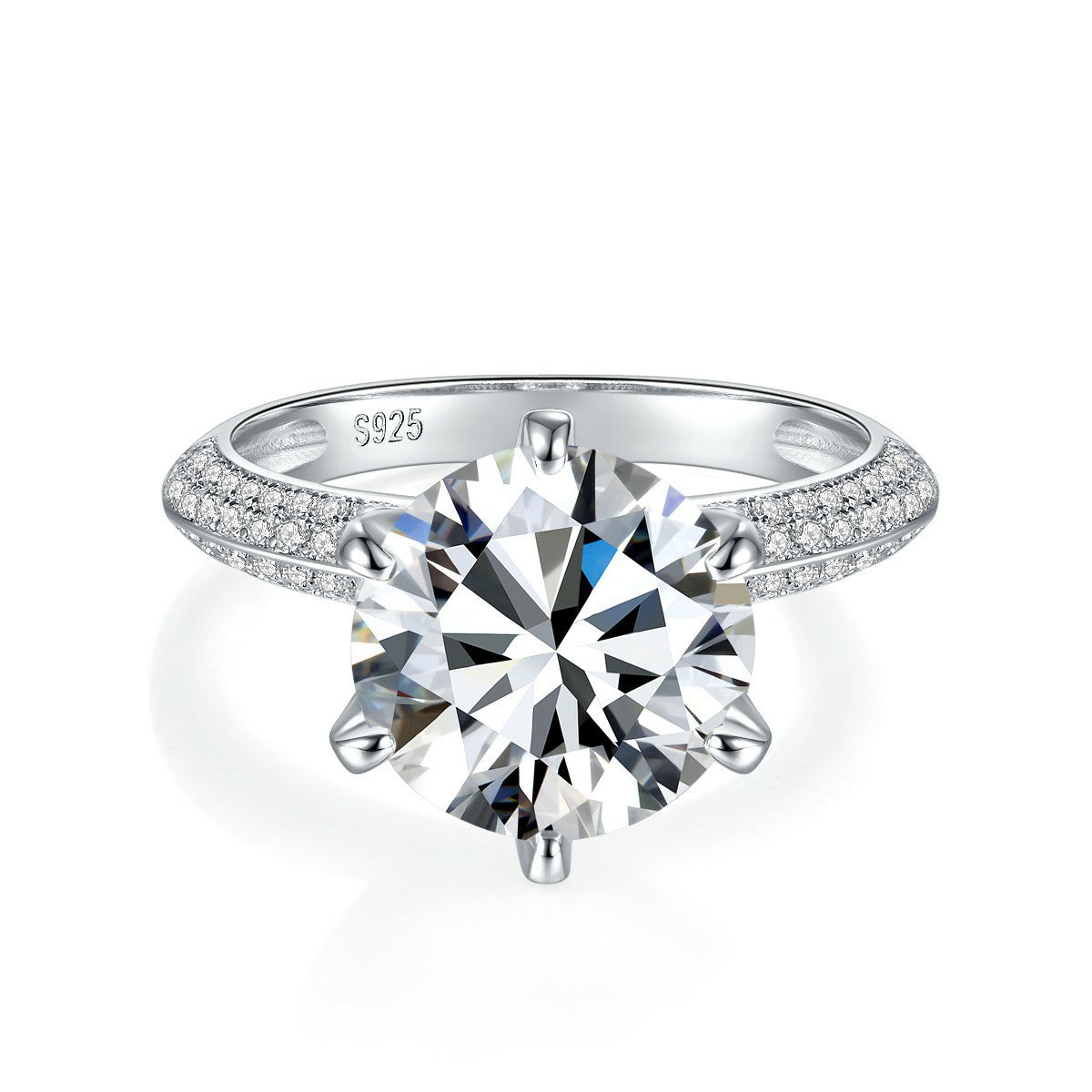 5 Carat Moissanite Halo Engagement Ring, 925 Sterling Silver Solitaire Ring for Women product image