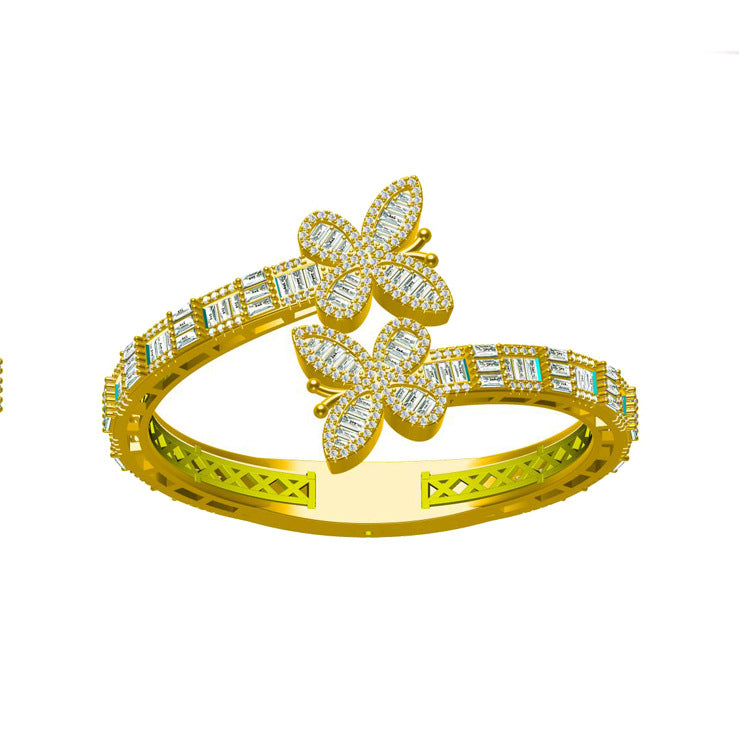 Unisex Iced Out Butterfly Statement Bracelet