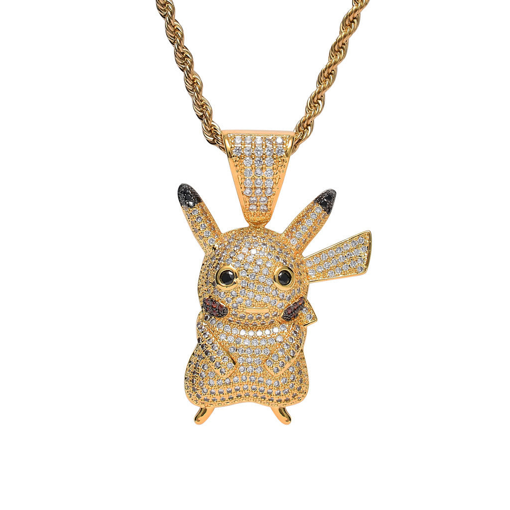 Hip Hop Fashion Cubic Zirconia Pendant Necklace for Men and Women