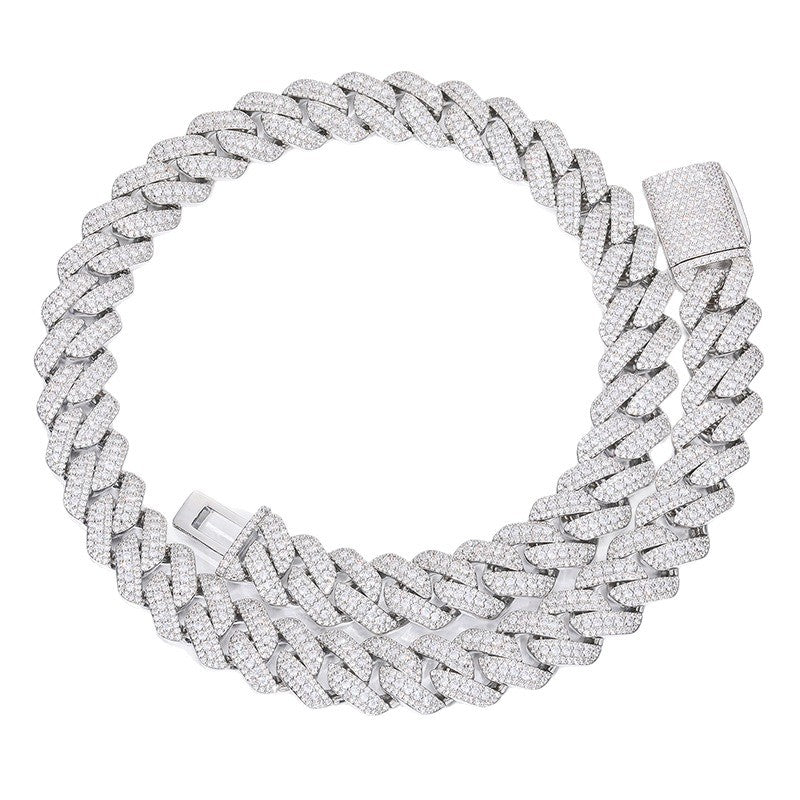 Iced Out 15mm Triple Row Cuban Link Chain Necklace for Men & Women product image