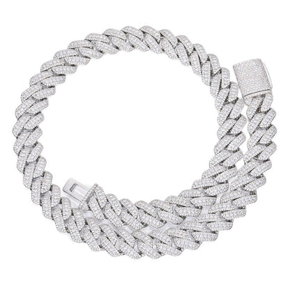 Iced Out 15mm Triple Row Cuban Link Chain Necklace for Men & Women