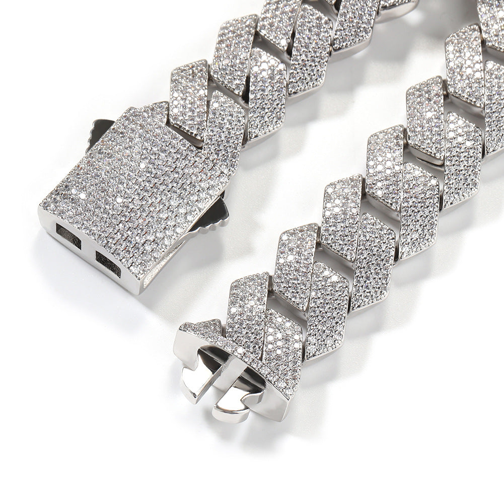 Iced Out Square Pendant Cuban Chain Necklace for Men & Women - Gold Plated/Silver Plated Cubic Zirconia Statement Hip Hop Necklace