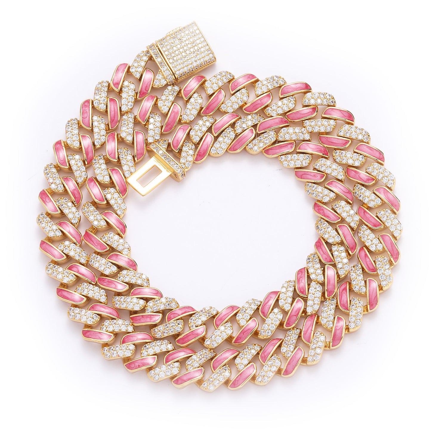 Hip Hop Cuban Link Cubic Zirconia Necklace for Men and Women