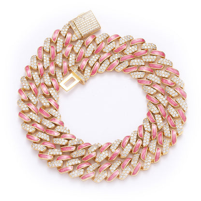 Hip Hop Cuban Link Cubic Zirconia Necklace for Men and Women