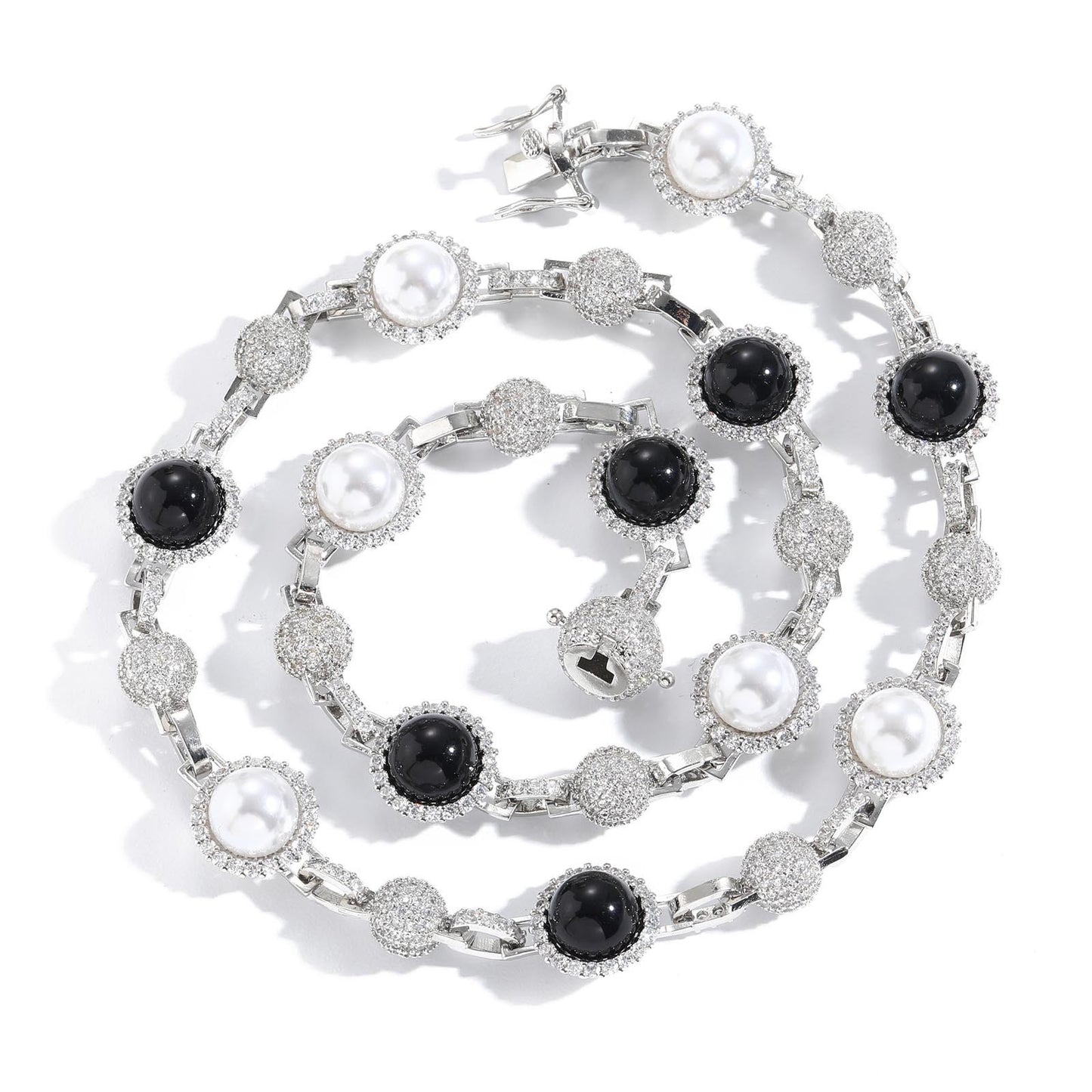 Hip Hop Vintage Bubble Cubic Zirconia Necklace for Men