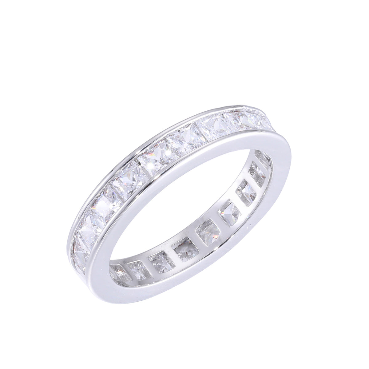 Iced Zircon Band Ring for Men and Women - Geometric Hip Hop Style Finger Ring, Sizes 7-10 product image