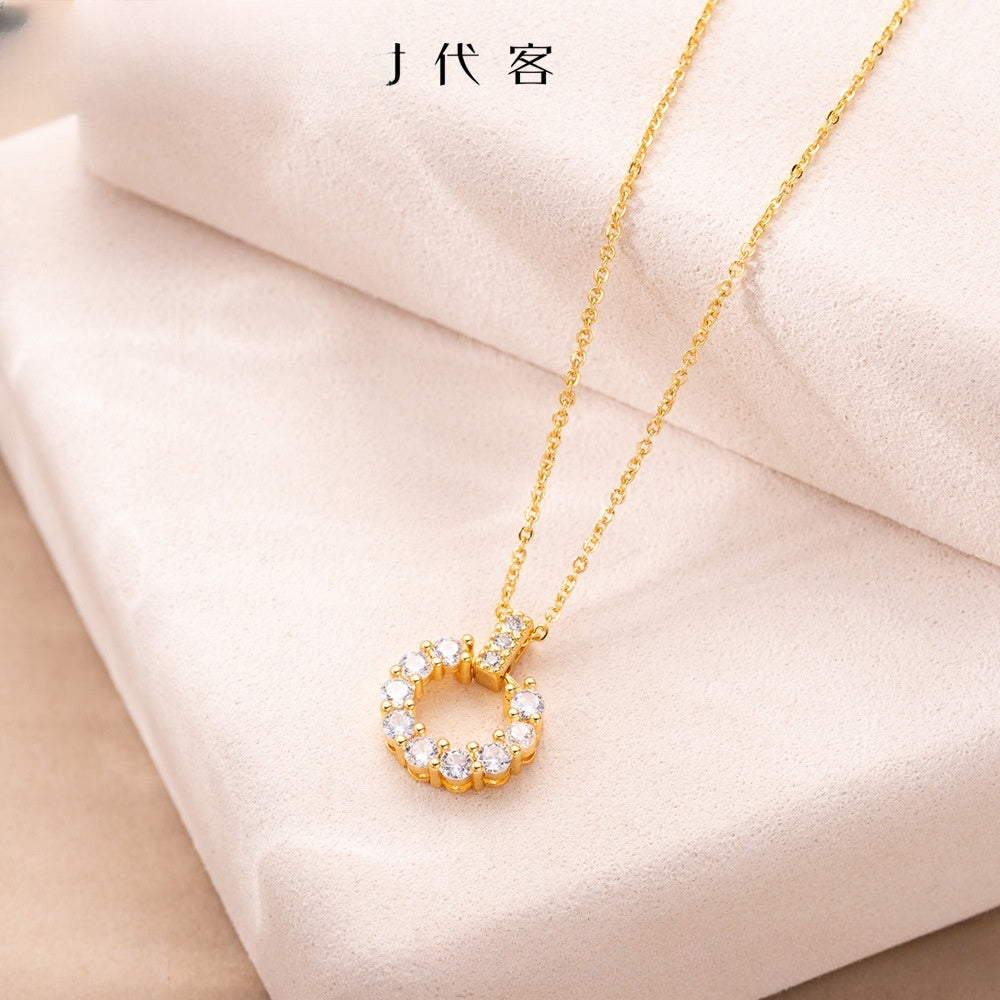 Minimalist Circle Pendant Necklace for Women