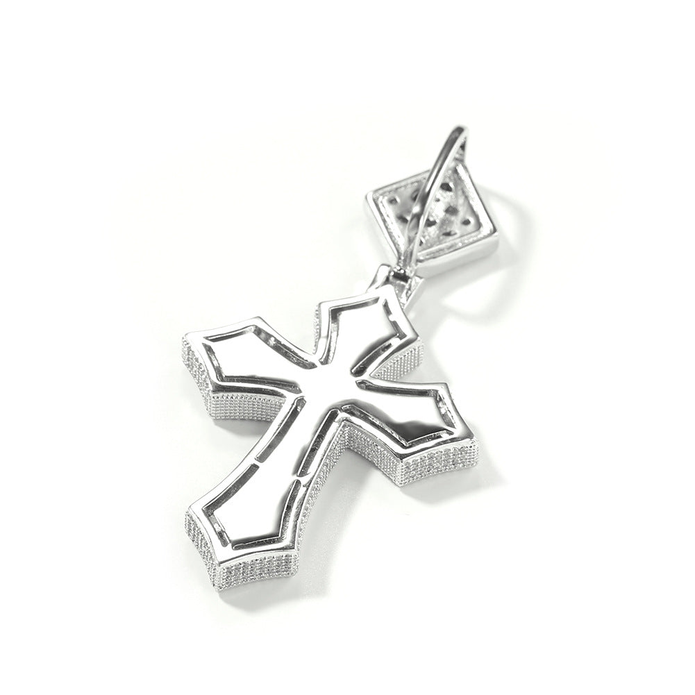 Iced Out Cross Pendant Necklace for Women and Men - Cubic Zirconia Hip Hop Statement Chain in Gold, Silver, or Rose Gold