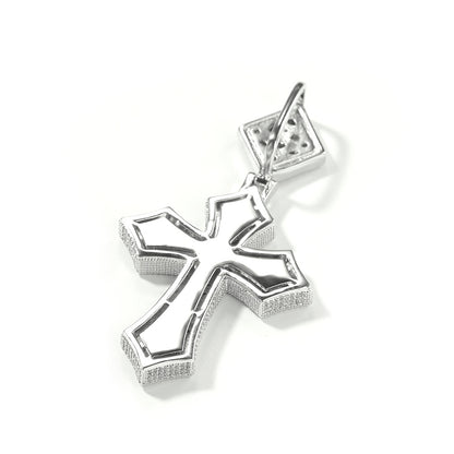 Iced Out Cross Pendant Necklace for Women and Men - Cubic Zirconia Hip Hop Statement Chain in Gold, Silver, or Rose Gold