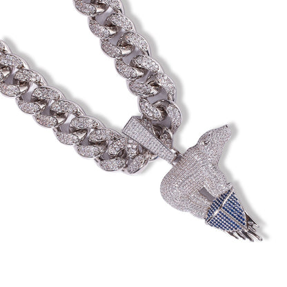 Iced Bear Pendant Necklace for Women - Cubic Zirconia Hip Hop Statement Chain in Gold or Silver Tone