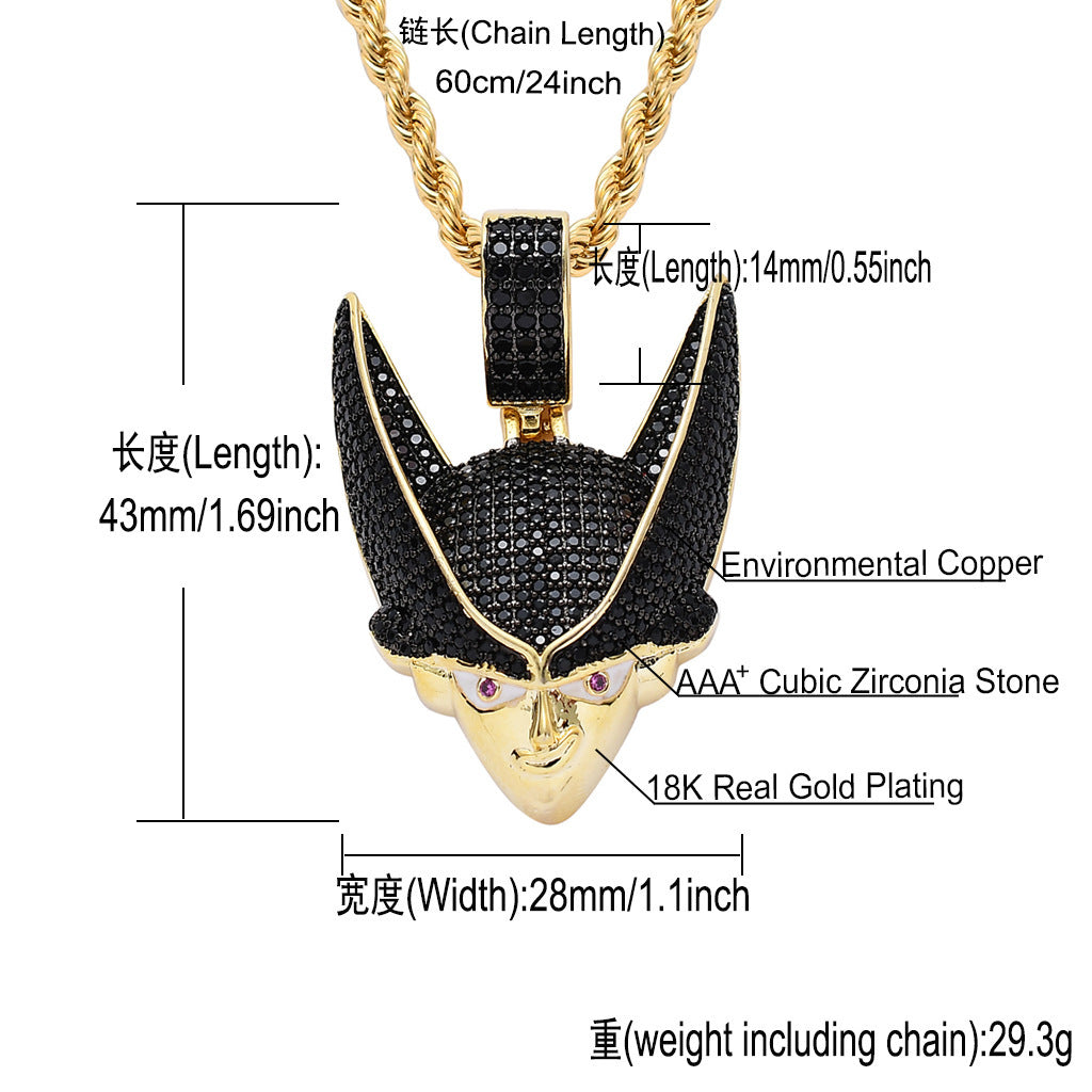 Hip Hop Dollar Money Bag Copper Pendant Necklace for Men and Women