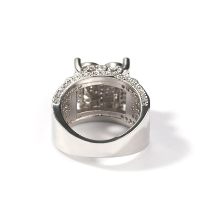 Iced Out Heart Ring for Women & Men – Gold or Silver Color Copper Ring with Micro Pave Cubic Zirconia, Hip Hop Unisex Statement Jewelry