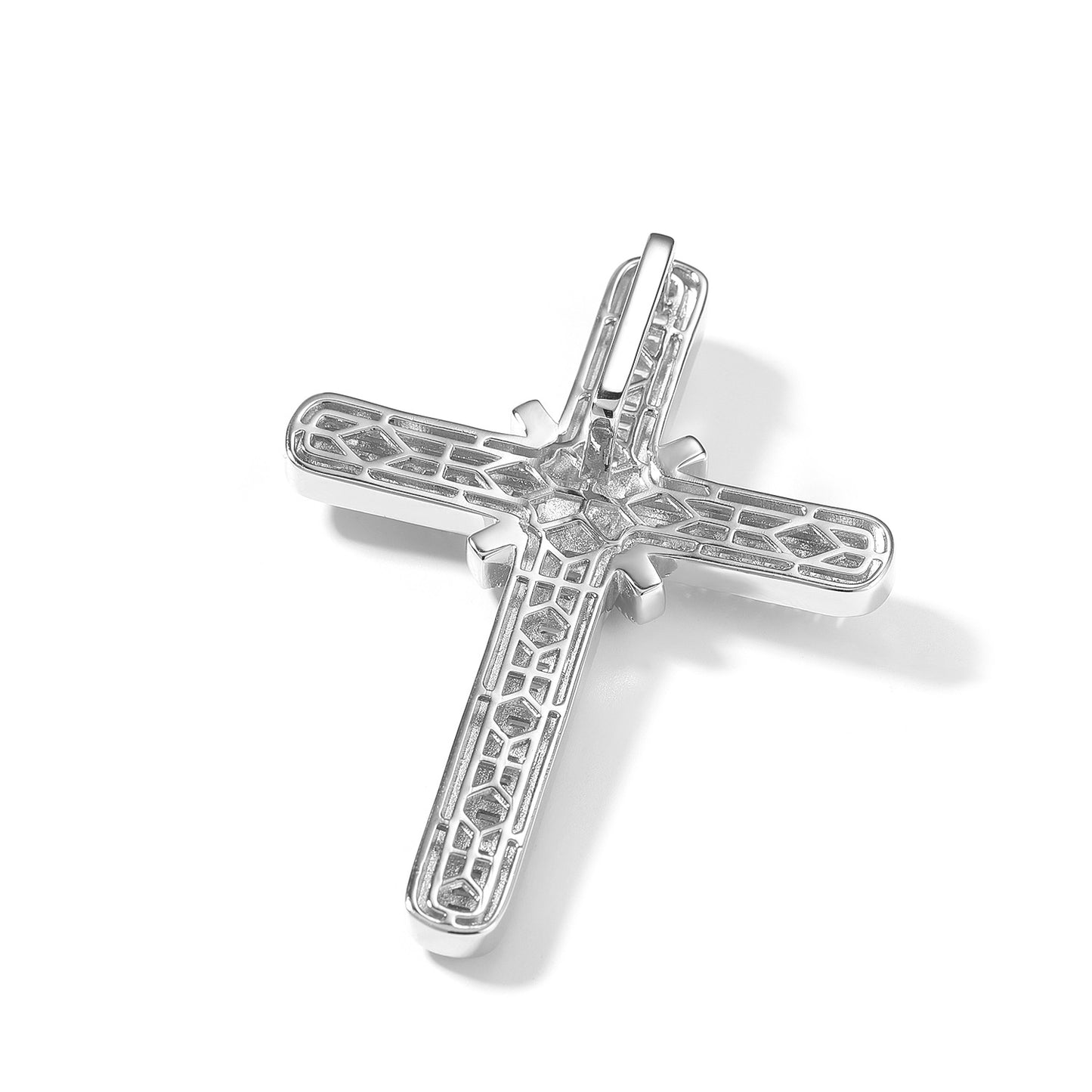 Iced Out Cross Pendant Necklace for Women Men - Cubic Zirconia Copper Hip Hop Chain in Gold or Silver, 24 Inch Twist Chain