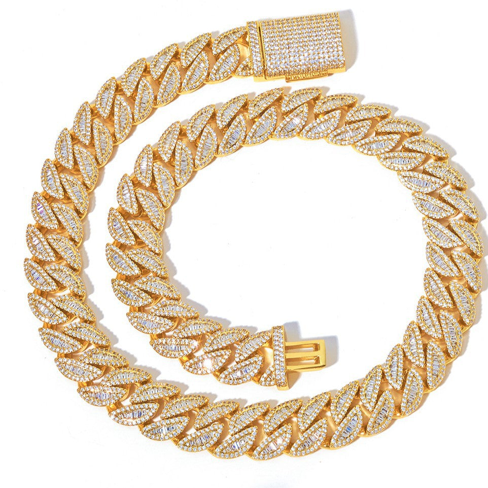 20 mm Wide Pave Cuban Copper Necklace with Cubic Zirconia - CHA354 product image