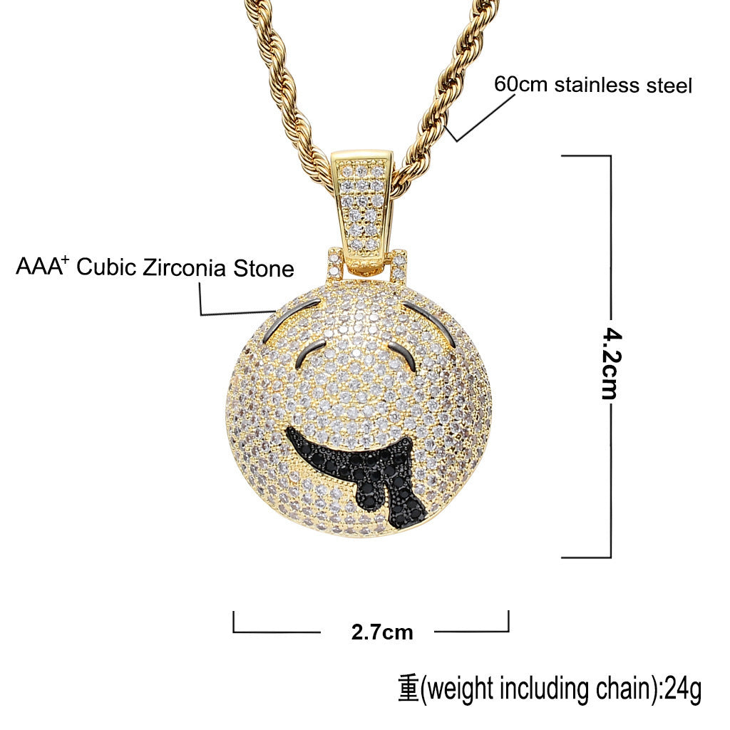 Hip Hop Fashion Copper Pendant Necklace for Men and Women