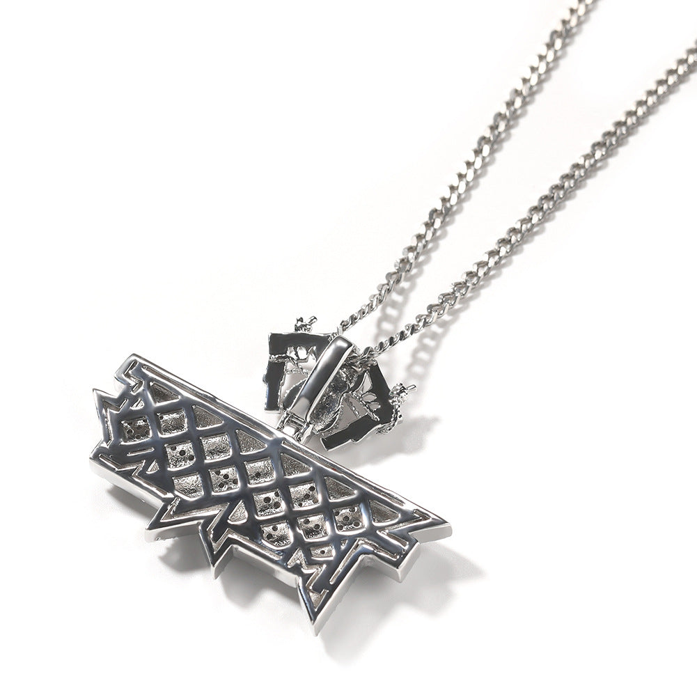 Iced Letter Pendant Necklace for Women and Men – Gold Plated or Silver Plated Hip Hop Chain, Statement Diamond Look Pendant