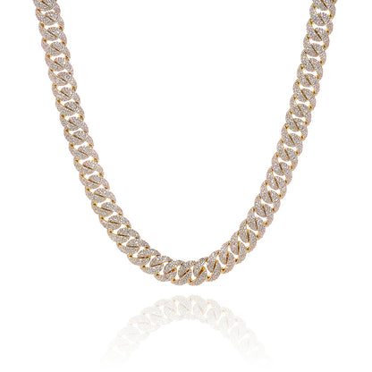 14 mm Iced Cuban Hip Hop Necklace or Bracelet with Cubic Zirconia on a Copper Base - CHA418