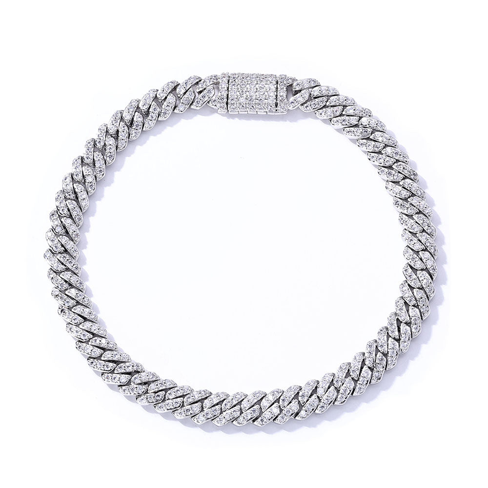 6 mm Single-Row Iced Cuban Copper Bracelet with Cubic Zirconia - CHA286 product image