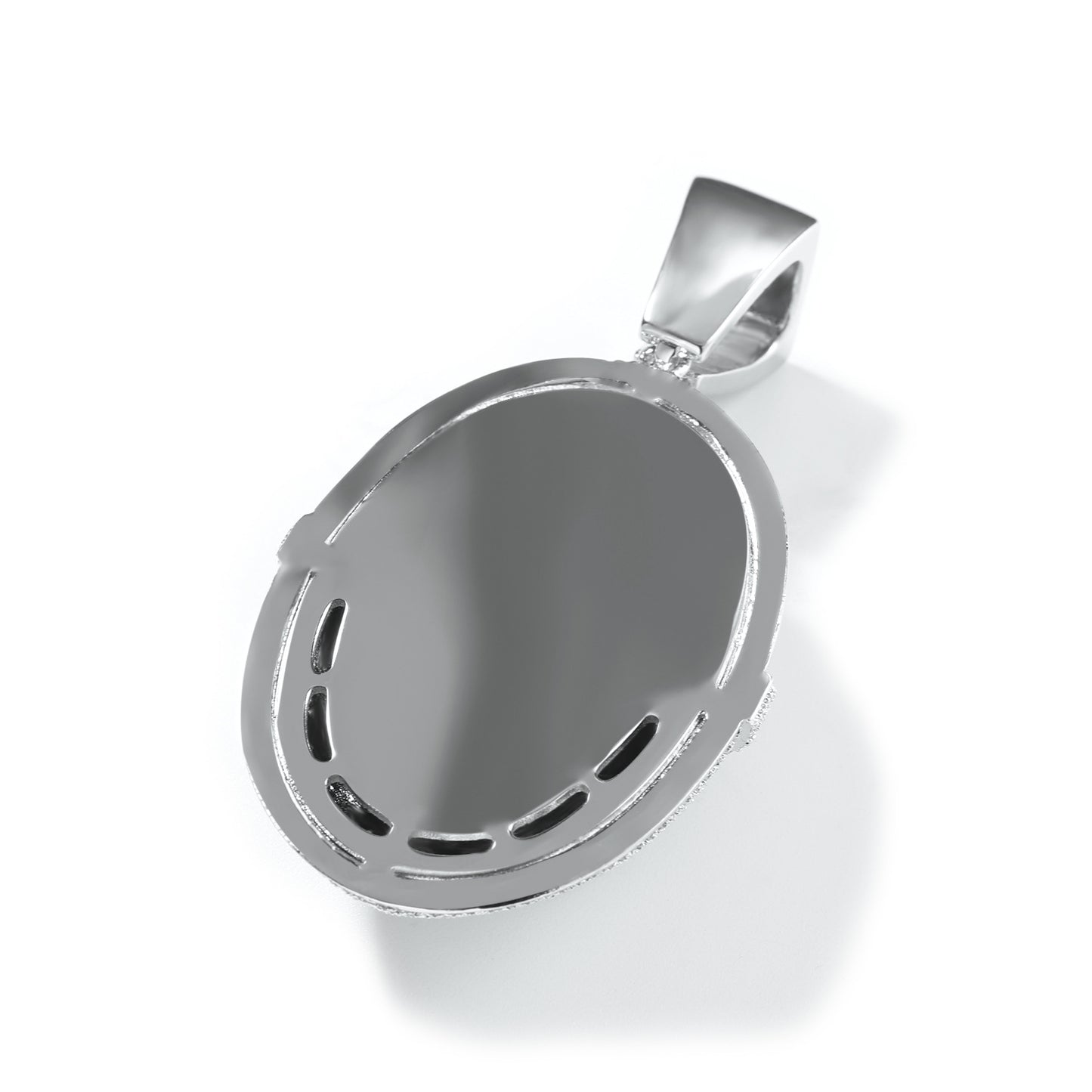 Silver Plated Mask Pendant Necklace with Cubic Zirconia, 24 Inch Twist Chain Statement Jewelry