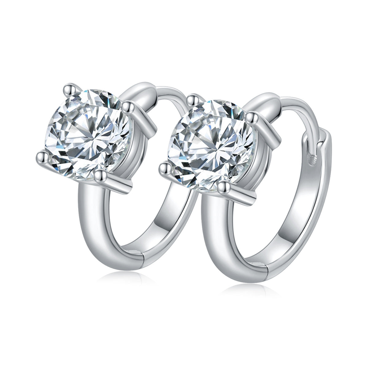 Round Cut Four-Prong Stud Earrings for Women, Everyday Pierced Jewelry product image
