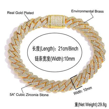 Light Luxury Four Leaf Clover Floral Cubic Zirconia Bracelet for Men