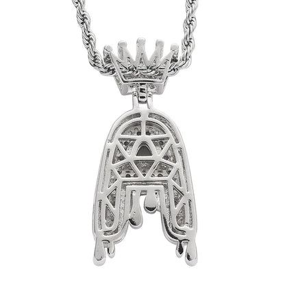 Hip Hop Four Leaf Clover Copper Pendant Necklace for Men and Women