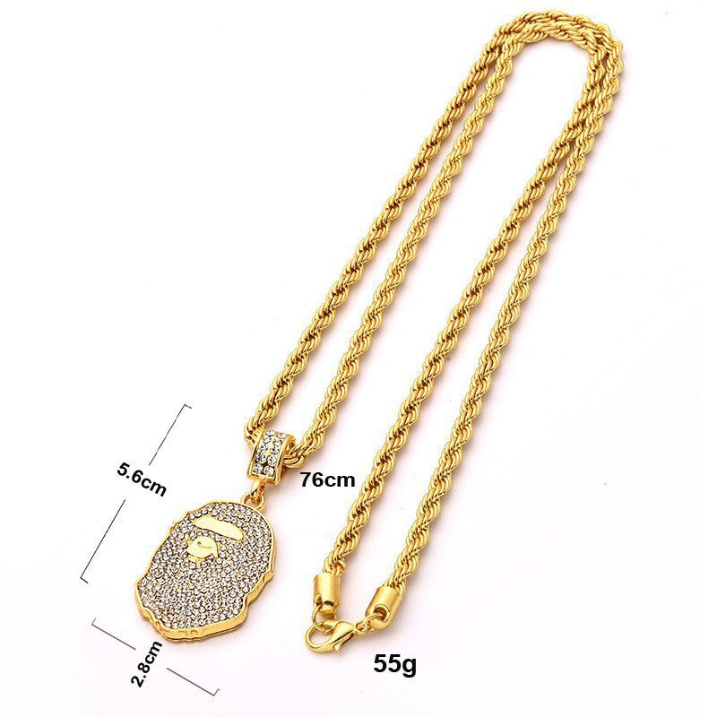 Hip Hop Fashion Alloy Pendant Necklace for Men and Women