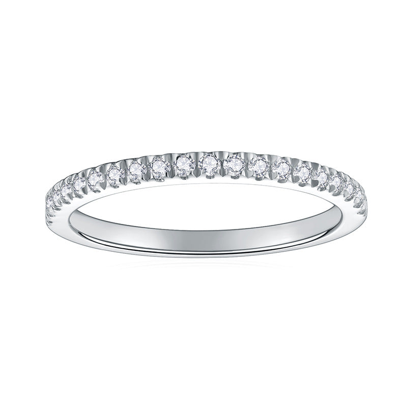 Moissanite Stackable Eternity Ring for Women, S925 Silver 18K Gold Color Band product image