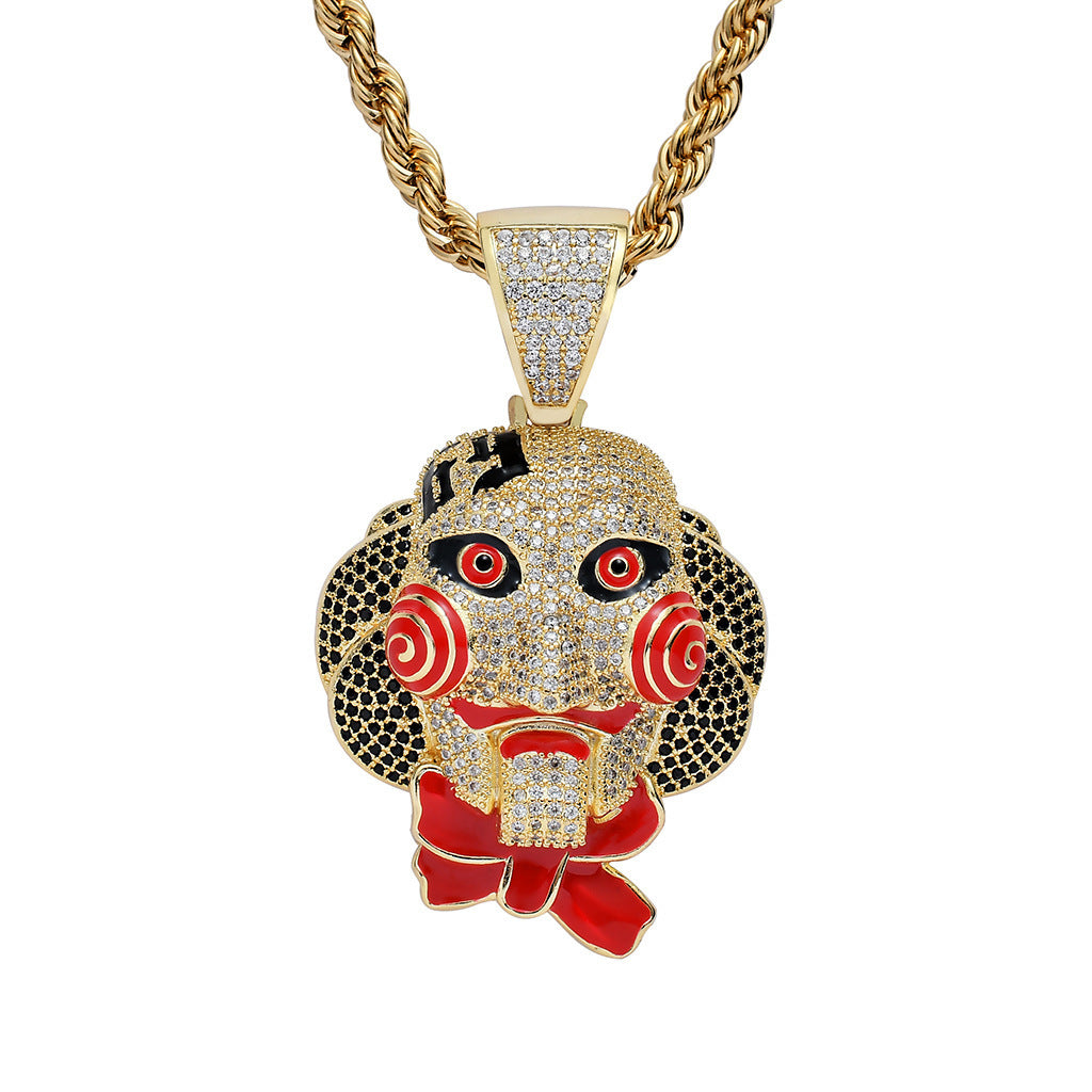 Hip Hop Fashion Cubic Zirconia Pendant Necklace for Men and Women
